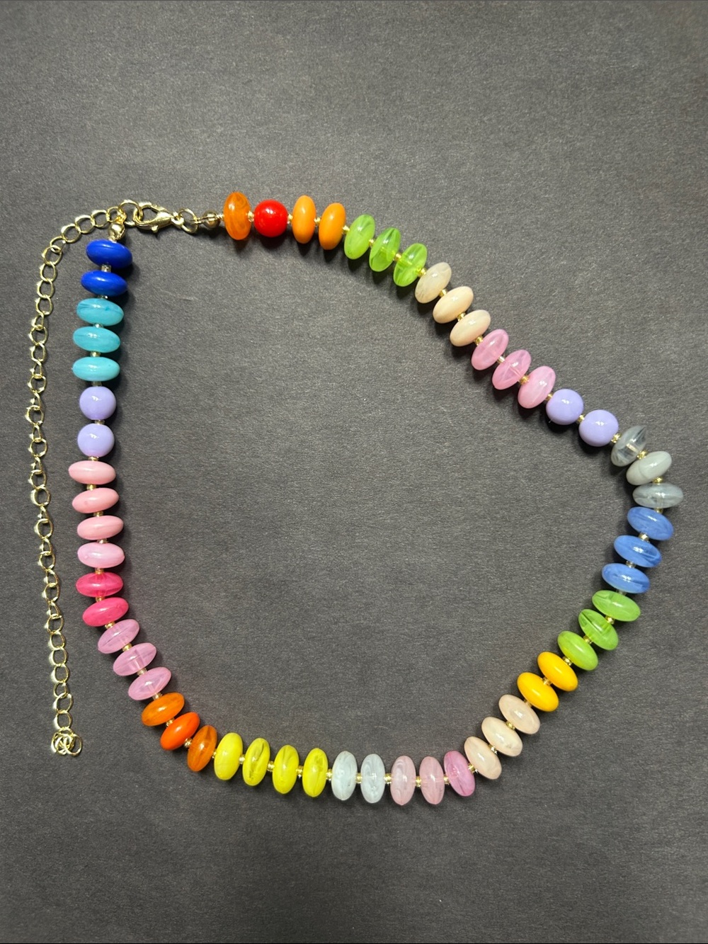 Multicolor Beaded Rainbow Choker Necklace